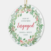 Décoration En Céramique Red Green Wreath Notre premier Noël engagé (Gauche)