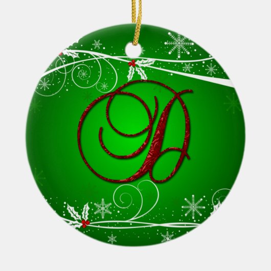 Décoration En Céramique Red Greens Holly Initial D Christmas Ornament (Devant)