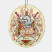 Décoration En Céramique Red Knight Family Crest Nom (Gauche)