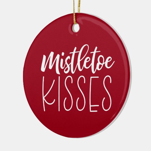 Décoration En Céramique Red Mistletoe Kisses Newlly Photo Noël (Gauche)