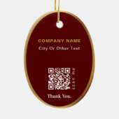 Décoration En Céramique Red Modern Christmas Business Logo QR code Chic (Dos)