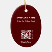Décoration En Céramique Red Modern Christmas Business Logo QR code Chic (Dos)