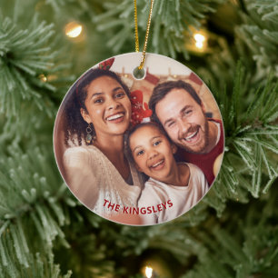 Décoration En Céramique Red Poinsettia Holly Photo de Noël