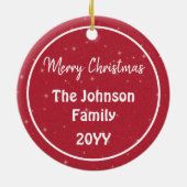 Décoration En Céramique Red Sparkle Joyeux Noël Hot Air Balloon (Dos)