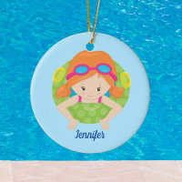 Redhead Swim Girl Cute personnalisée