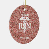 Décoration En Céramique Regised Nurse Rose Rose Gold Glitter Customized (Droite)