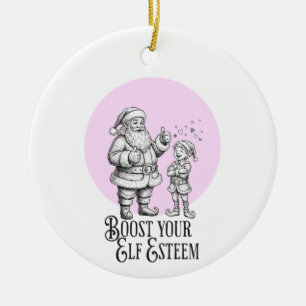 Décoration En Céramique rehausser l'estime de lutin blague de noël fun orn