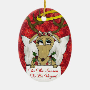 Décoration En Céramique Reindeer Angel C'est la saison d'être Vegan