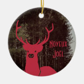 Décoration En Céramique Reindeer Noël texte personnalisé quebecois (Devant)