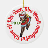 Décoration En Céramique Reindeer Retro Personnalisé (Dos)