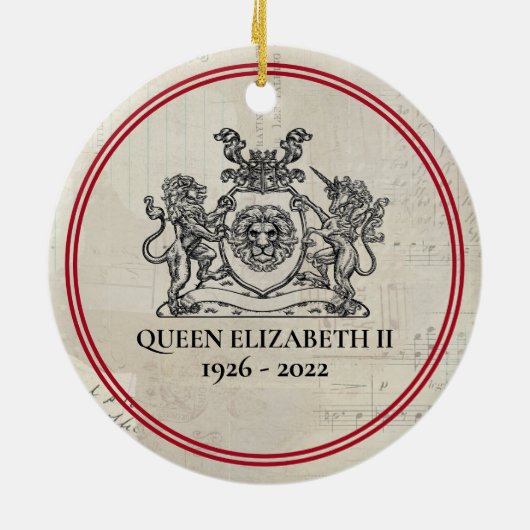 Décoration En Céramique Reine Elizabeth II 1926-2022 Noël (Dos)