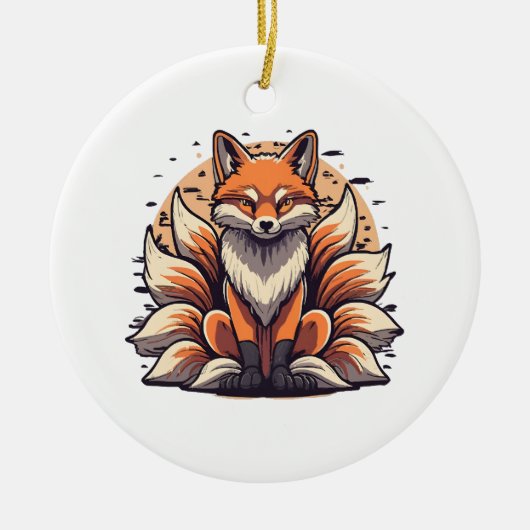 Décoration En Céramique Renard à neuf queues (Devant)