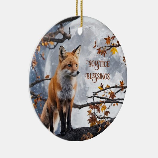 Décoration En Céramique Renard et Lune Solstice Bénédiction vacances (Droite)