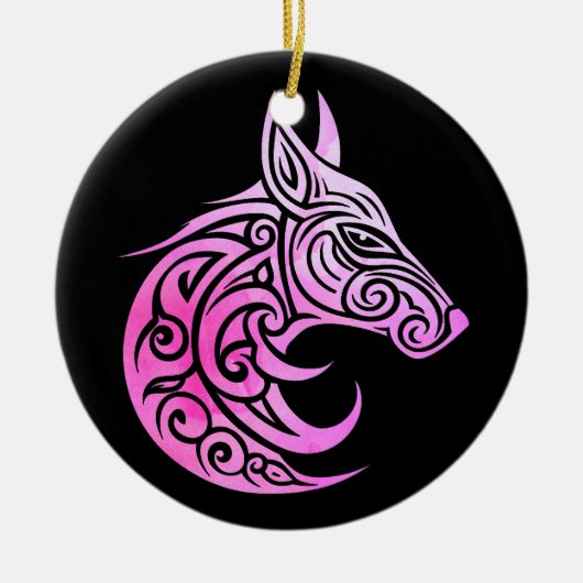 Décoration En Céramique Renard nordique celtique (Devant)