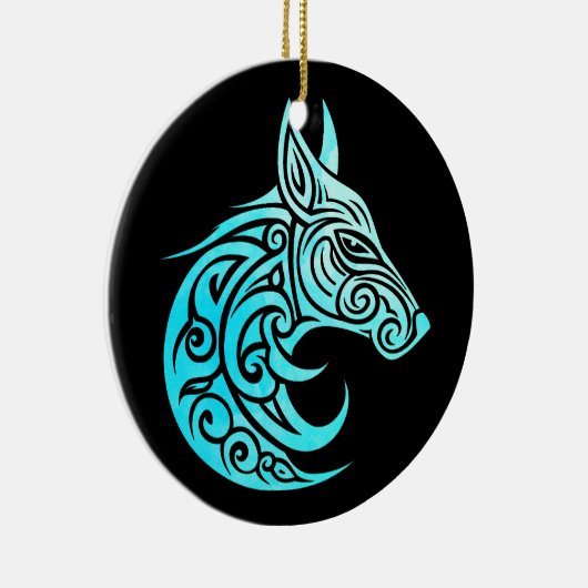 Décoration En Céramique Renard nordique d'hiver celtique (Droite)