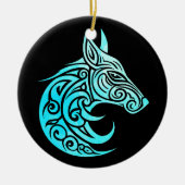 Décoration En Céramique Renard nordique d'hiver celtique (Devant)