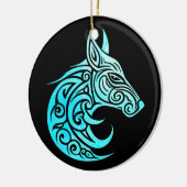 Décoration En Céramique Renard nordique d'hiver celtique (Gauche)