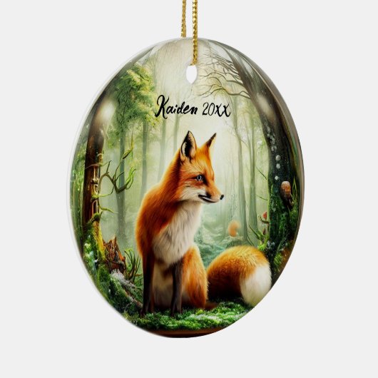 Décoration En Céramique Renard rouge mignon dans Snowglobe (Droite)