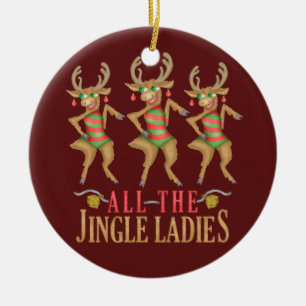 Décoration En Céramique Renne drôle de Noël toutes les dames de tintemen