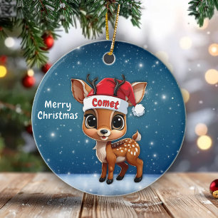 Décoration En Céramique Renne fantaisiste bébé animal de la forêt 🦌🎄