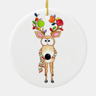 Décoration En Céramique Renneau de Noël de pickleball