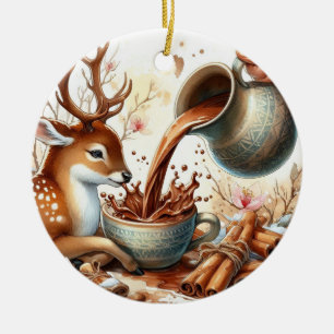 Décoration En Céramique Rennes de Noël au chocolat