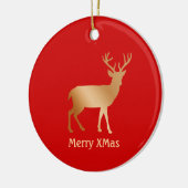 Décoration En Céramique Rennes d'or de Noël en rouge (Gauche)