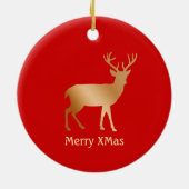 Décoration En Céramique Rennes d'or de Noël en rouge (Dos)