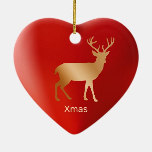 Décoration En Céramique Rennes d'or et calligraphie (Dos)