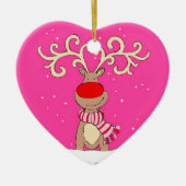 Décoration En Céramique Rennes rouges et roses (Devant)