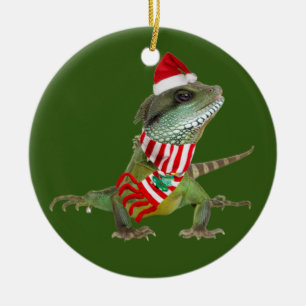 Décoration En Céramique Reptile Avec Casquette Scaft Noël