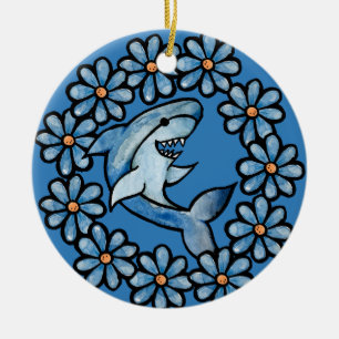 Décoration En Céramique Requin floral