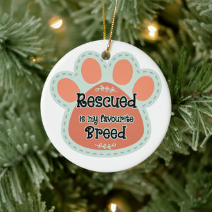 Décoration En Céramique Rescué Est Mon Empreinte De Patte De Chien De Race