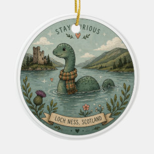 Décoration En Céramique Restez Curieux Cozy Cryptide Nessie Monstre du Loc