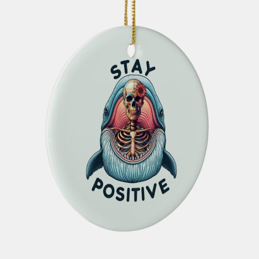 Décoration En Céramique Restez positif - Squelette et baleine (Droite)