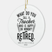 Décoration En Céramique Retired Teacher Head of School Retirement Custom (Gauche)