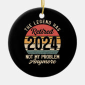 Décoration En Céramique Retraité 2024 Pas mon problème plus (Devant)