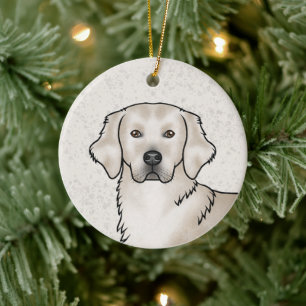 Décoration En Céramique Retriever du Golden couleur crème anglaise Nom per