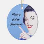 Décoration En Céramique Rétro 1950 Pointing Woman (Gauche)