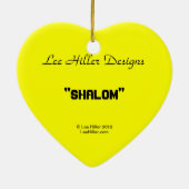 Décoration En Céramique Retro 60s Psychedélique Shalom LOVE Ornament (Dos)