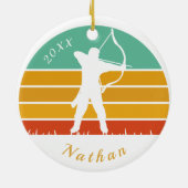 Décoration En Céramique Retro Archery Theme Bow Arrow Archer (Dos)