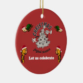 Décoration En Céramique Retro Cartoon Noël Joyeuse saison (Droite)