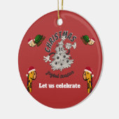 Décoration En Céramique Retro Cartoon Noël Joyeuse saison (Gauche)