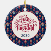 Décoration En Céramique Retro Feliz Navidad (Dos)