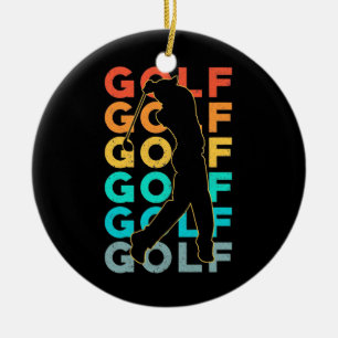 Décoration En Céramique Retro Golfer