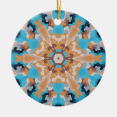 Décoration En Céramique Rétro Mandala Bleu et orange (Devant)