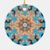 Décoration En Céramique Rétro Mandala Bleu et orange (Dos)