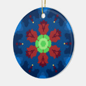 Décoration En Céramique Retro Mandala bleu rouge et vert (Gauche)