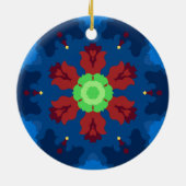 Décoration En Céramique Retro Mandala bleu rouge et vert (Dos)