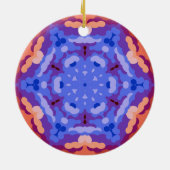 Décoration En Céramique Rétro Mandala bleu violet et rouge (Dos)